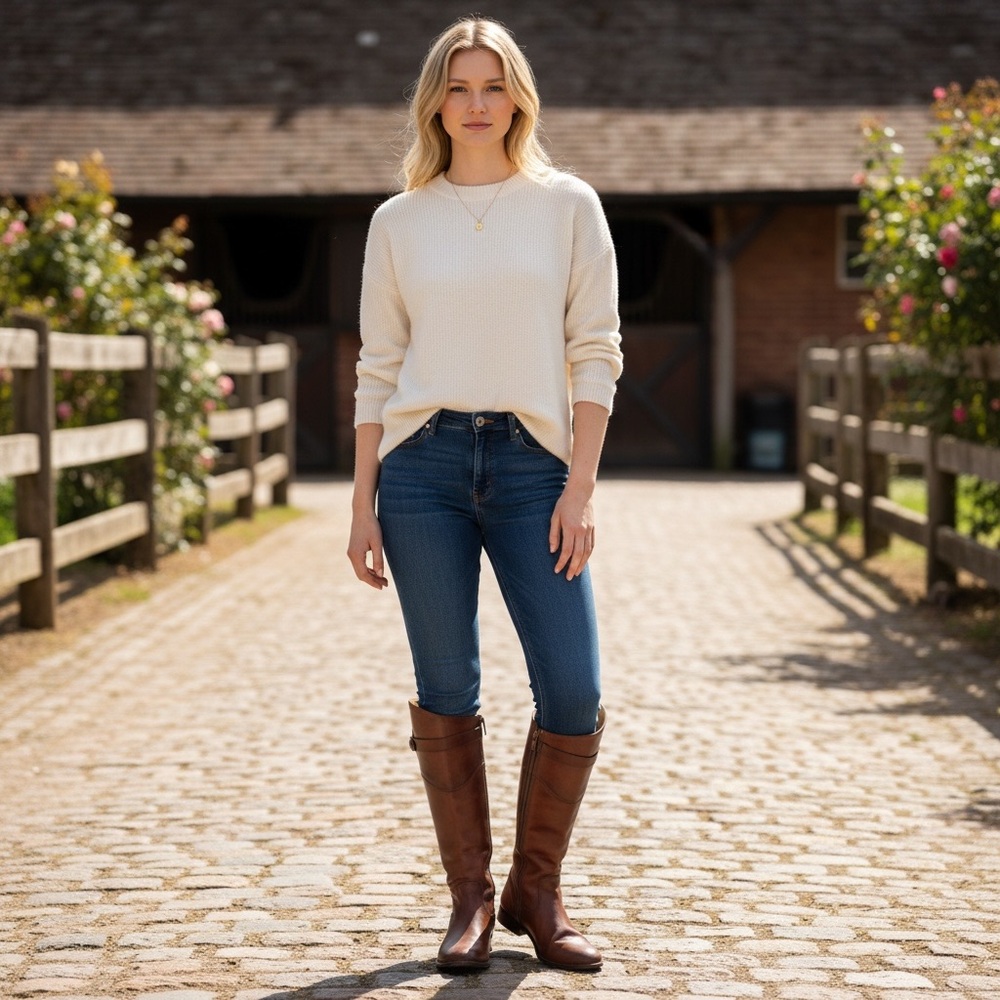 Frye Molly Button Brown Leather Tall Knee High Equestrian Zip Up Vintage Boots - Picture 6 of 16